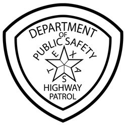 texas highway patrol patch vector file blank,outline vector,svg badge, dxf, cnc router file, laser engraving