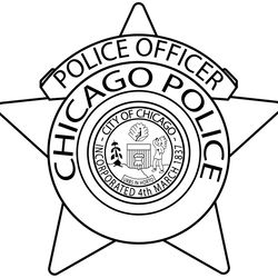 police officer city of chicago badge vector file for laser cutting