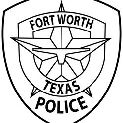 fort worth, texas police patch vector cnc machine file blank,outline vector,svg badge, dxf, cnc router file, laser engra