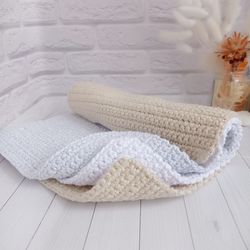 Enhance Your Table Decor: Cozy Crochet Placemat Set with Stylish Rectangular Pattern, 3 pcs