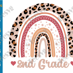 2nd grade teacher svg second grade rainbow svg back to school svg hello png kids elementary school shirt second grader s
