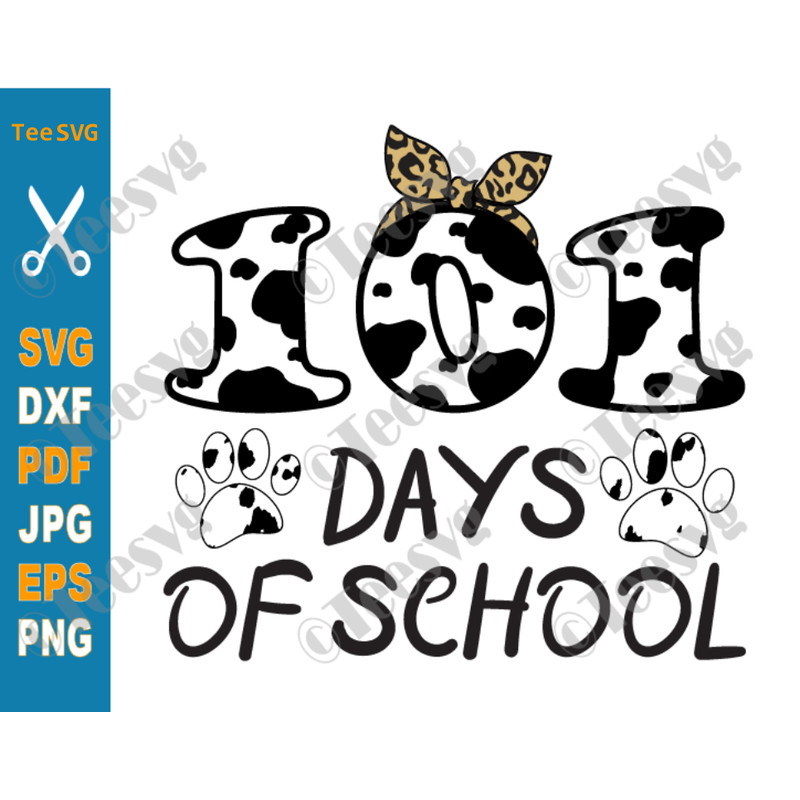 101 Days Of School SVG Dalmatian Dog Lover Boys Girls 100th Days Dalmation Shirt PNG.png