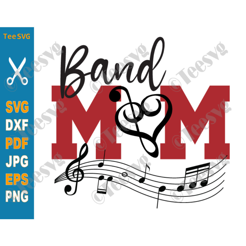 Band Mom SVG, Band Mom PNG, Music SVG Cut Files, Mommy Music Notes Shirt Cricut Design.png