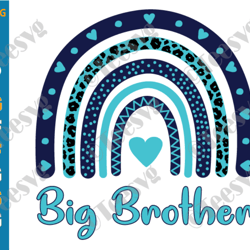 big brother svg boho leopard rainbow big bro svg png boy cricut shirt