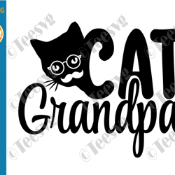 Cat Grandpa SVG PNG CLIPART Shirt Design Funny Kitten Grandfather Kitty Cricut.
