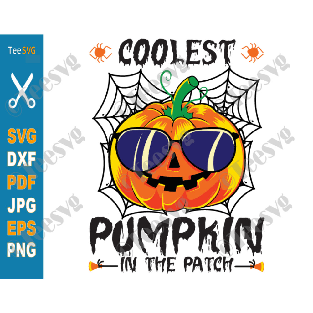 Coolest Pumpkin In The Patch SVG PNG Halloween Thanksgiving Autumn Fall SVG Cut Baby Boy Cricut T shirt.png