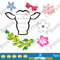Cow Shiplap with Flowers Laser Ready SVG Animal Farm Ship lap PNG.png