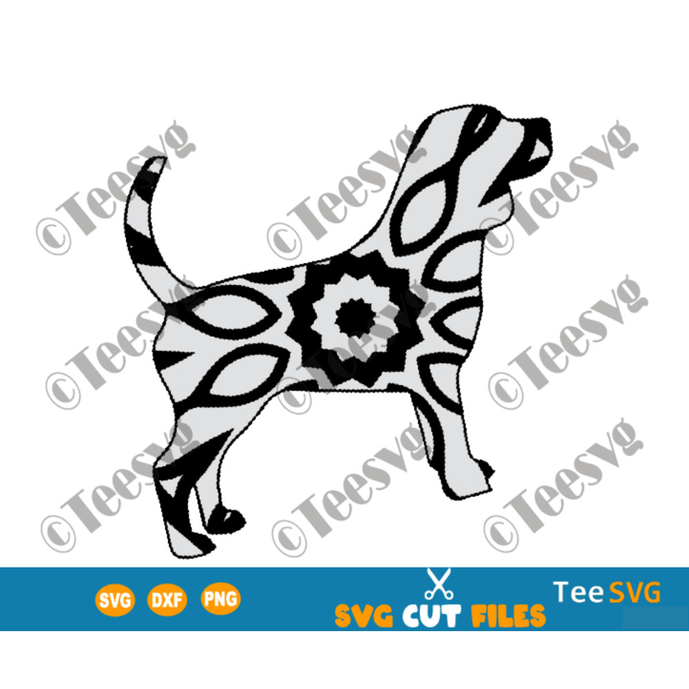 Beagle Mandala SVG, Beagle dog SVG File for Cricut, Dog Mandala SVG, Puppy Vector drawing illustration, Dog Breeds SVG Files.png