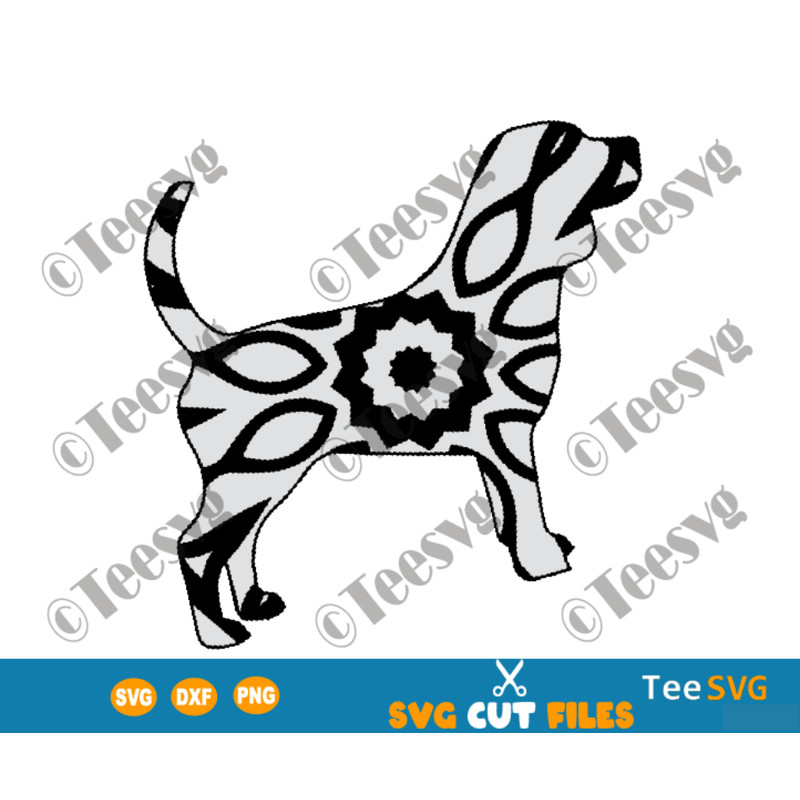 Beagle Mandala SVG, Beagle dog SVG File for Cricut, Dog Mandala SVG, Puppy Vector drawing illustration, Dog Breeds SVG Files.png