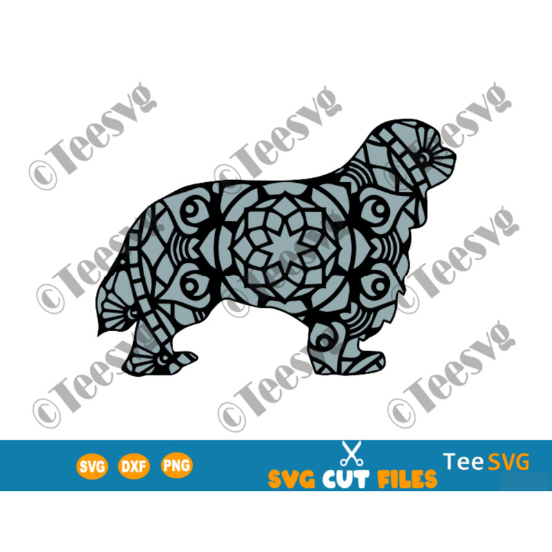 Cavalier King Charles Spaniel SVG Mandala, CKCS SVG File, Cavapoo, Cavoodle, Cavachon Dog Mandala SVG, Puppy Vector, Dog Breeds SVG Files for Cricut.png