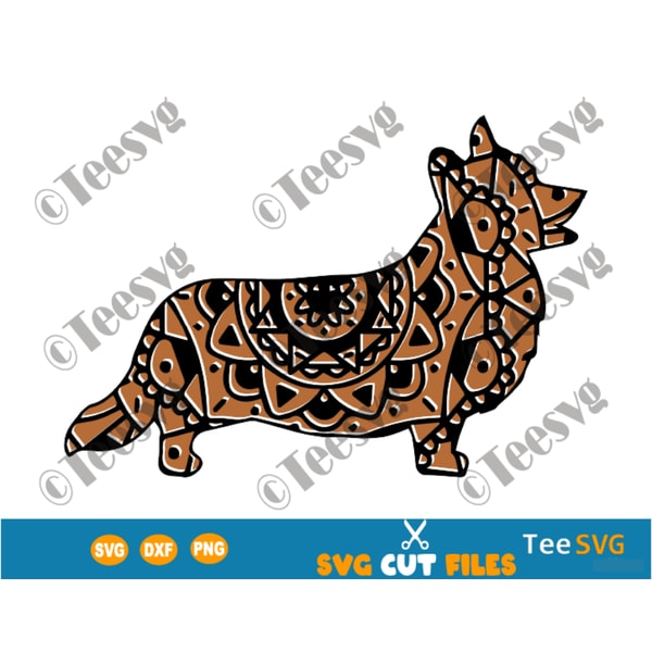 Corgi Mandala SVG Image, Pembroke Welsh Corgi, Dog Mandala SVG, Puppy Vector Art, Dog Breeds SVG Files for Cricut.png
