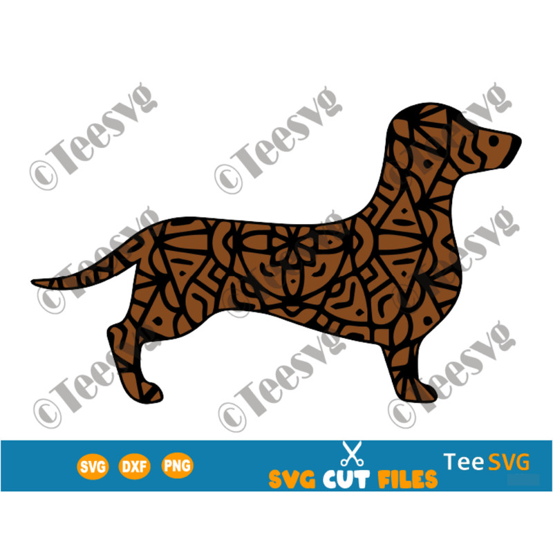 Dachshund Mandala SVG Files, Doxie Dachshunds Vector, Dog Mandala , Puppy Image, Dog Breeds SVG Files for Cricut.png