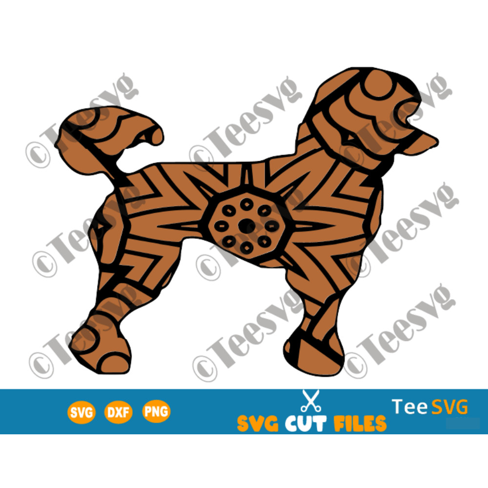 Poodle Mandala SVG, Poodle Vector illustration, Dog Mandala SVG, Puppy, Dog Breeds SVG Files for Cricut.png