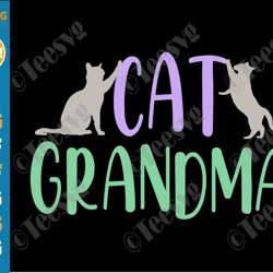 cat grandma clipart svg png shirt design kitten grandmother cricut vector graphic cute kitty nana sublimation print