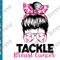 Tackle Breast Cancer Football SVG PNG Messy Bun Breast Cancer Awareness Survivor Pink Ribbon.png