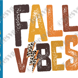 fall vibes svg png distressed leopard lightning bolt in fall autumn svg colors design