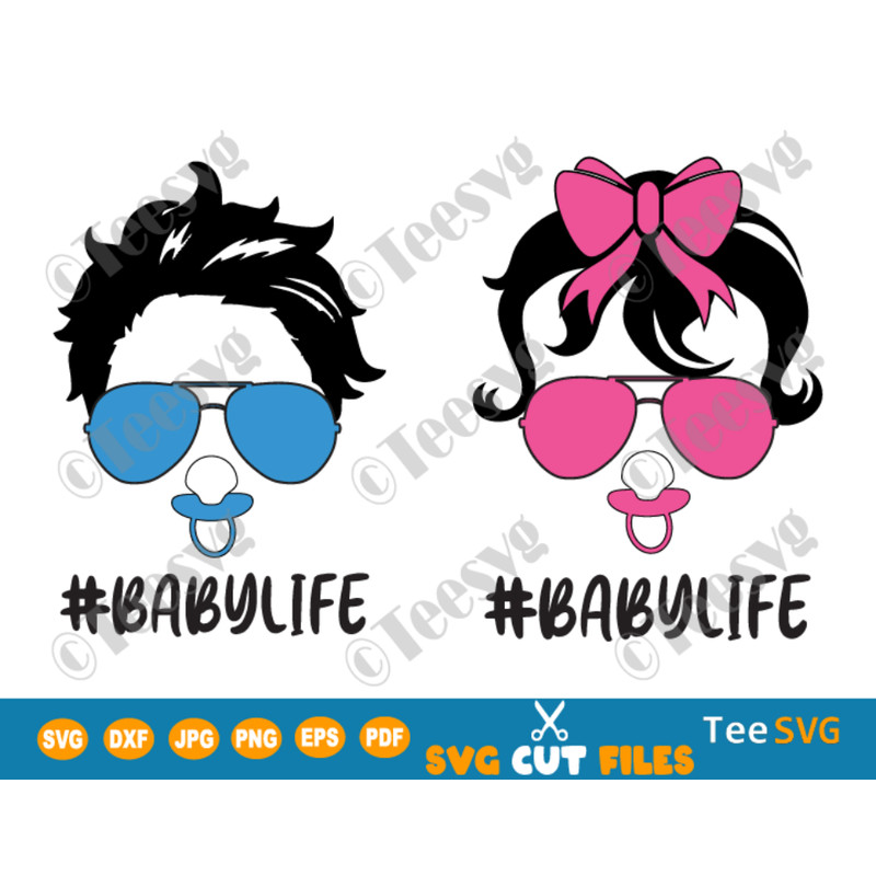 Baby Life SVG PNG Files Bundle, Baby Girl SVG Designs, Baby Boy SVG Onesie For Cricut, Hair Messy Bun SVG.png