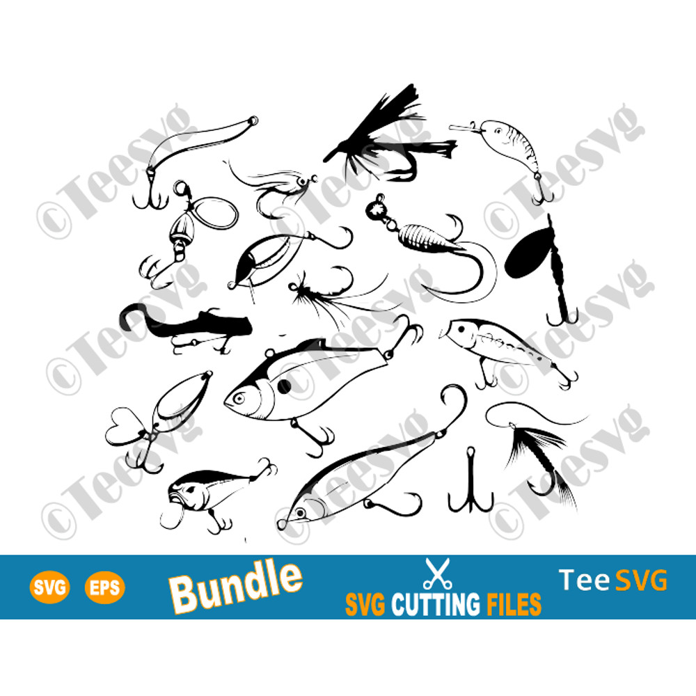 Fishing Lure SVG Bundle Fishing Hooks Vector Pattern Fly Fishing Lure tumbler print Fisherman Decal Fisher Gear DIY Cut Files Fish Clipart.png