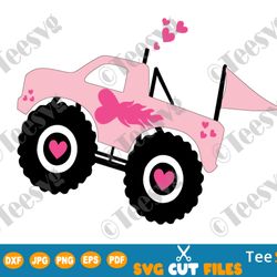 monster truck svg girl clipart monster jam for girls girly grave digger cricut cut files and png