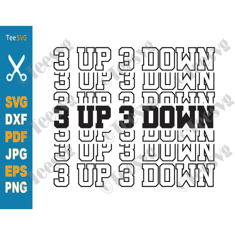 3 Up 3 Down SVG PNG Baseball Softball Cut File Stacked Sport 3Up 3Down Baseball Mom Cricut.png
