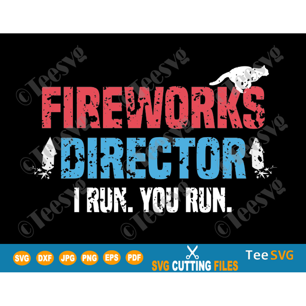Fireworks Director I Run You Run SVG Cat Lover PNG Funny America Red White And Blue T-Shirt Gift for Independence Day 4th of July.png