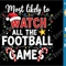 Christmas Football PNG Most Likely To Watch All The Football Games PNG Sublimation Clipart Transparent Background Images 0