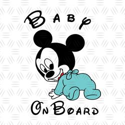 Mickey Mouse Baby On Board SVG