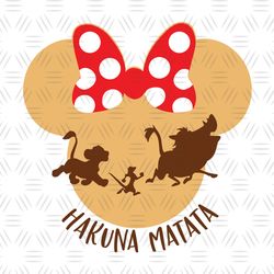 Hakuna Matata Minnie Mouse Head SVG