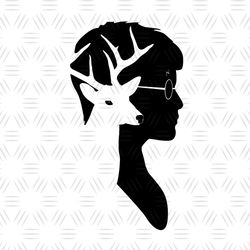 Harry Potter and The Deer Side View Silhouette Vector SVG