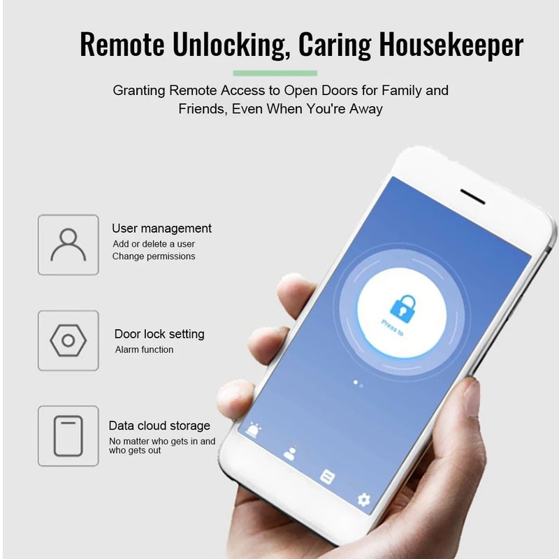 5in1 Smart Door Lock Keyless Entry Biometric Fingerprint Remote Control Password 14