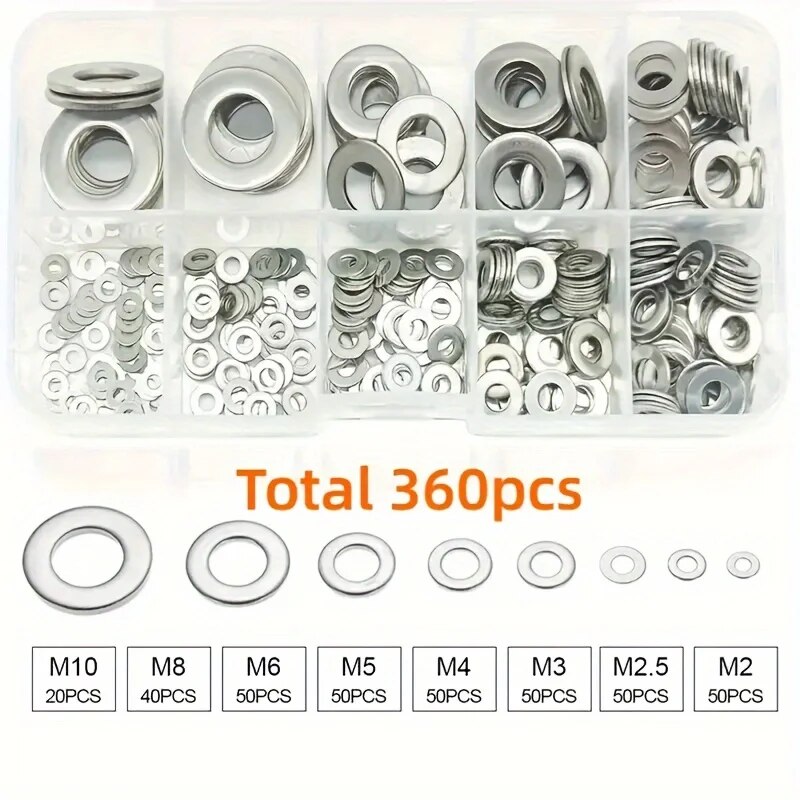 Stainless Steel Flat Washers Set Perfect for Home Decor Factory Repair Kitchens  DIY Projects