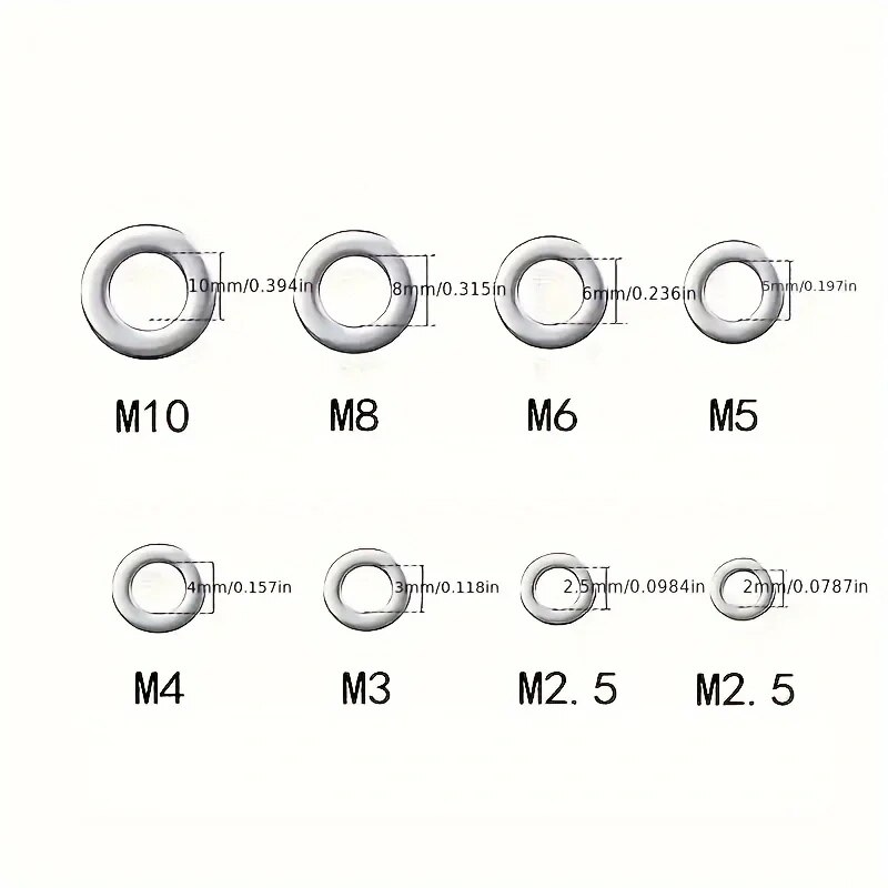 Stainless Steel Flat Washers Set Perfect for Home Decor Factory Repair Kitchens  DIY Projects