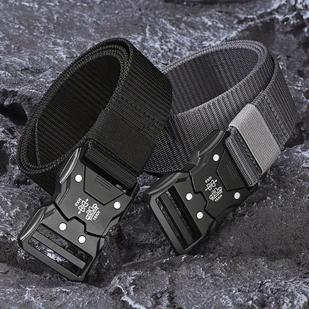 NoHole Tactical Waist Belt Automatic Buckle Design Durable Unisex Belt For Hiking Camping Daily We 0