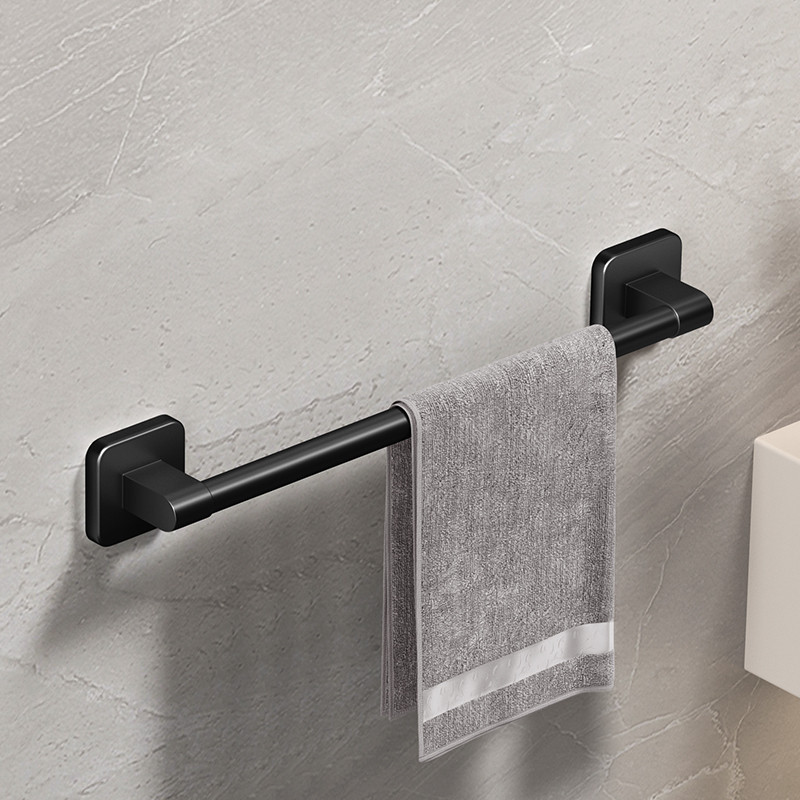 White Bathroom Towel Rack DrillFree SelfAdhesive Towel Holder SpaceSaving Towel Bar  Rail