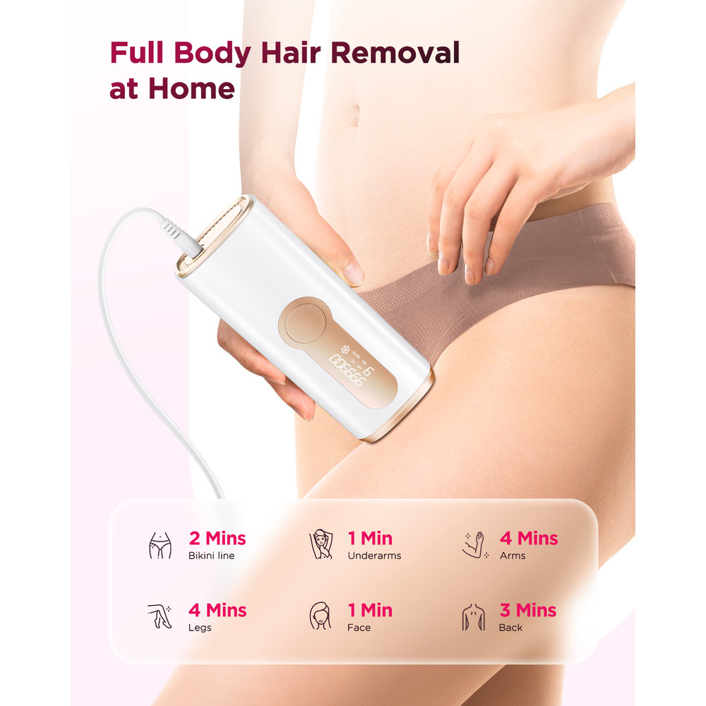 At Home IPL Hair Removal Machine 990K Flashes For Full Body Use Painless Clinically Effective Unde 3