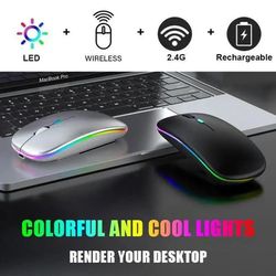 wireless mouse gaming mouse backlight usb compatible rgb rechargeable mice silent backlit ergonomic gaming mouse for laptop pc