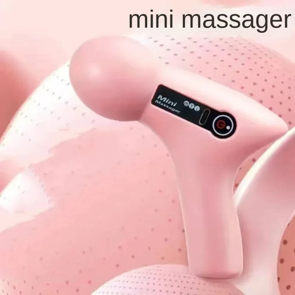 Mini Massage Gun with LCD Screen Portable Electric Muscle Fascia Massager for Neck Foot Body Rel