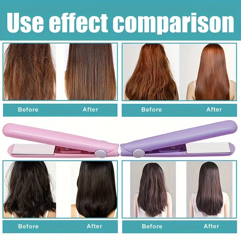 Quick Heating Mini Hair Straightener NonDamaging Ceramic Plate Bangs Clip for Curling  MultiColo