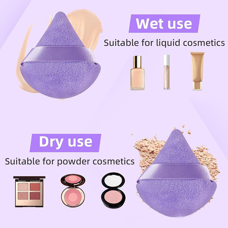 Triangle Powder Puff Face Makeup Sponge Soft Velour Blender for Loose  Setting Powder Foundation