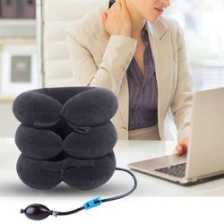 inflatable cervical neck traction brace, breathable & comfortable neck stretcher for posture correction