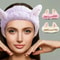 Cute Cat Ear Coral Fleece Headband Plush Bow Hairband for Women Girls