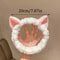 Cute Cat Ear Coral Fleece Headband Plush Bow Hairband for Women Girls
