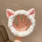 Cute Cat Ear Coral Fleece Headband Plush Bow Hairband for Women Girls