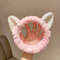 Cute Cat Ear Coral Fleece Headband Plush Bow Hairband for Women Girls
