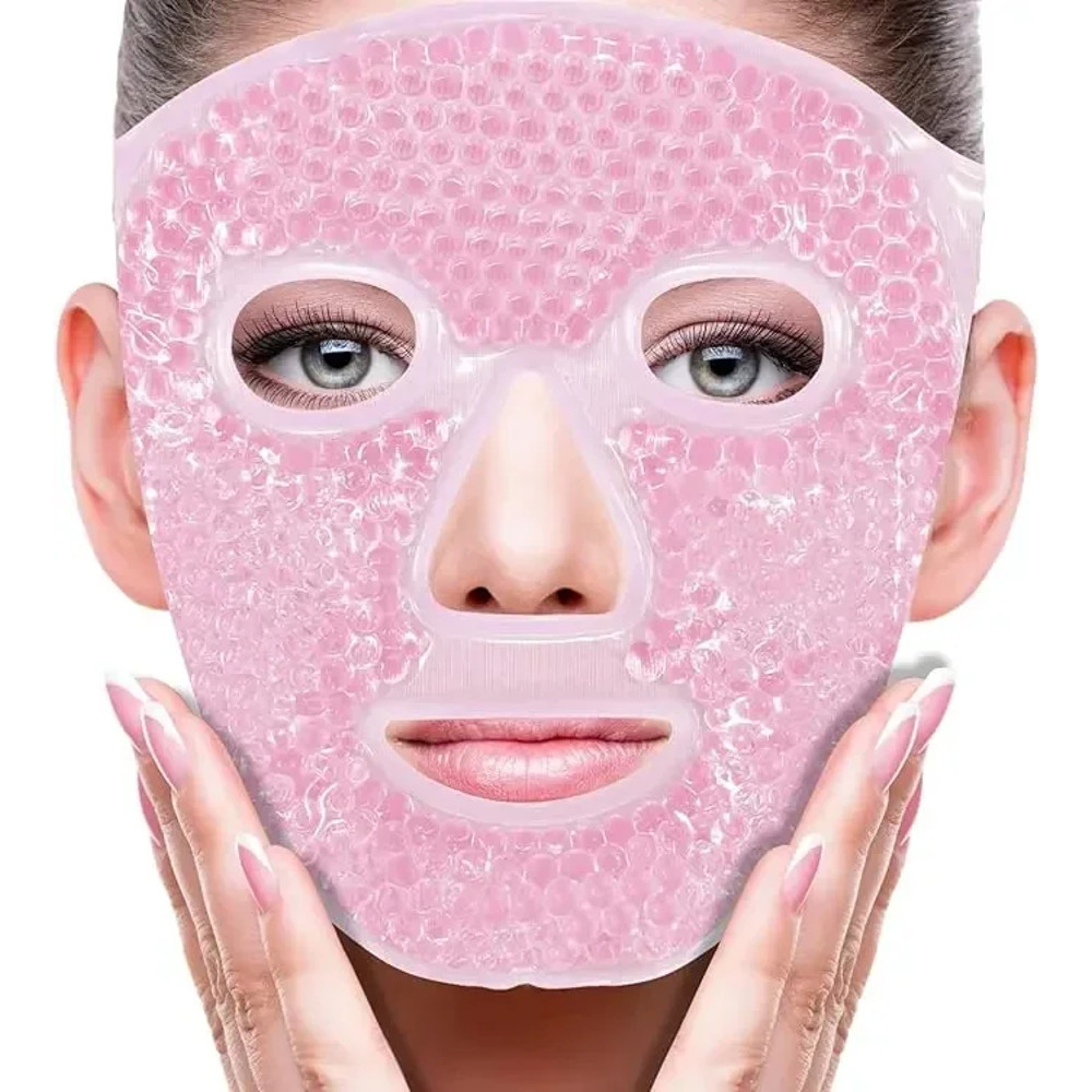 Spa Ice Cold Hot Heat Full Face Eye Mask Gel Beads Compress for Puffy Eyes Dark Circles