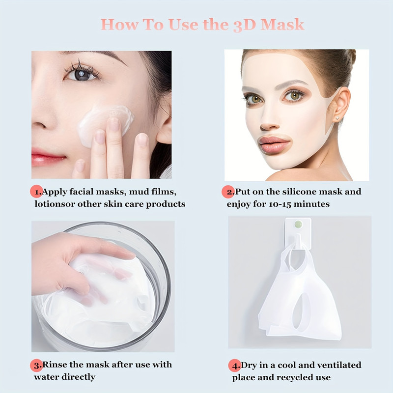 Silicone Facial Mask Cover Reusable AntiEvaporation Moisturizing Fixing Tool