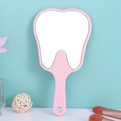 unbreakable tooth-shaped dental mouth examination mirror, handheld oral & makeup accessory