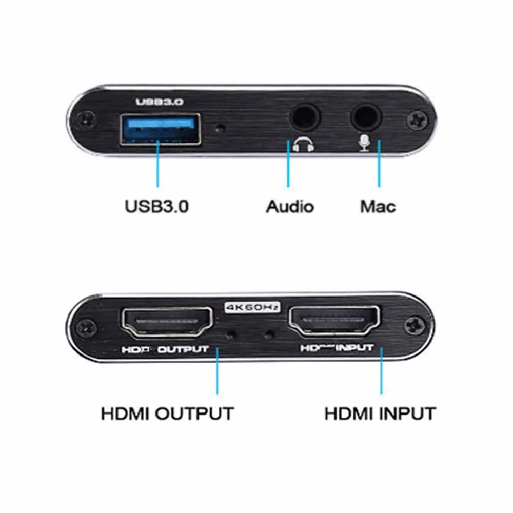 USB 30 4K 1080p 60fps Video Capture Card HD HDMI Recorder for Live Streaming Gaming