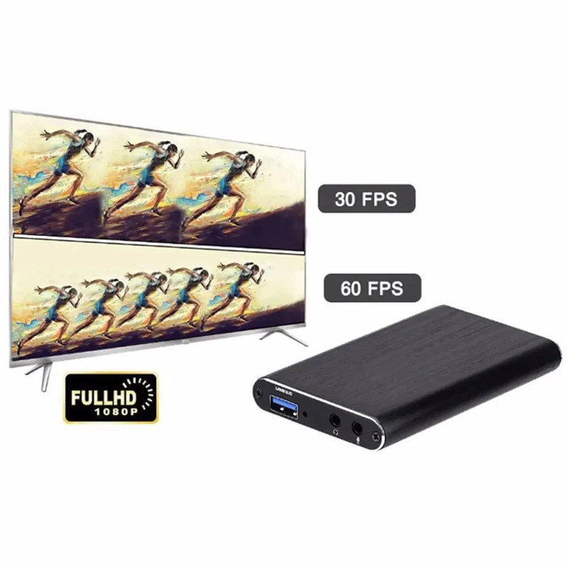 USB 30 4K 1080p 60fps Video Capture Card HD HDMI Recorder for Live Streaming Gaming