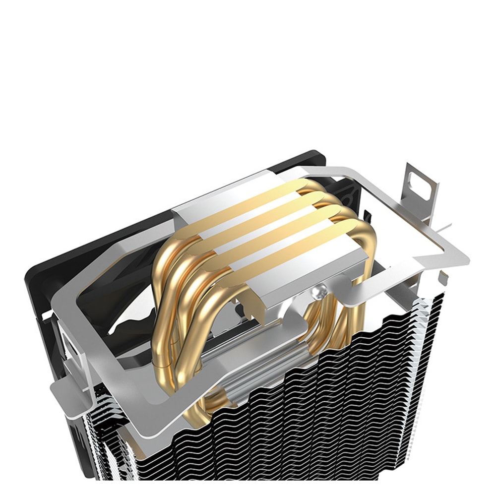 CPU Cooler with 4 Heat Pipes 3PIN PWM Silent RGB Fan Compatible with Intel AMD